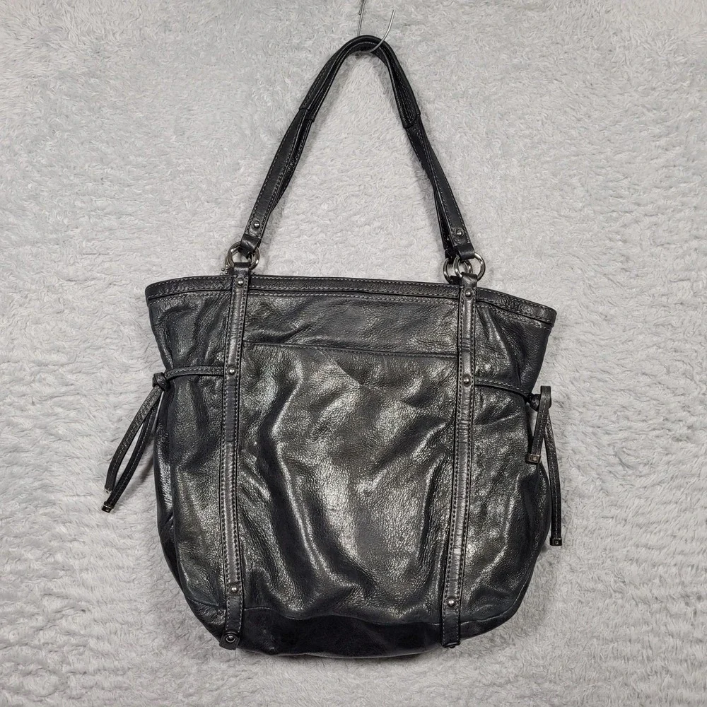 Coach Audrey Black Leather Perforated Tote Bag‎ Purse Handbag 19570